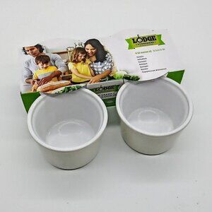 Lodge White 6 Oz. Stoneware Ramekins NIB